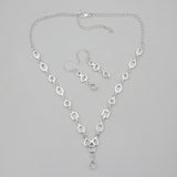 Crystal Silver Necklace Jewelry Sets
