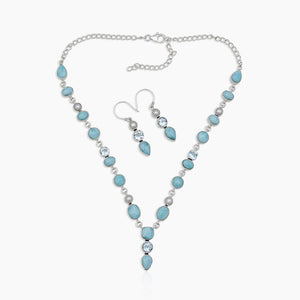 Larimar Silver Necklace Jewelry Sets