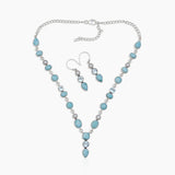 Larimar Silver Necklace Jewelry Sets