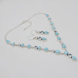 Larimar Silver Necklace Jewelry Sets