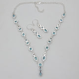 Larimar Silver Necklace Jewelry Sets