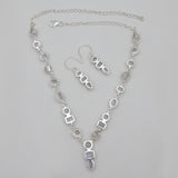 Rainbow Moonstone Silver Necklace Jewelry Sets