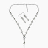 Green Amethyst Silver Necklace Jewelry Sets