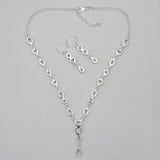 Green Amethyst Silver Necklace Jewelry Sets