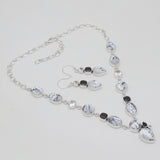 Dendritic Opal Silver Necklace Jewelry Sets