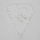 Blue Topaz Silver Necklace Jewelry Sets