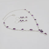 Amethyst Silver Necklace Jewelry Sets