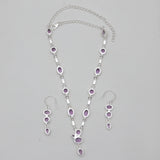 Amethyst Silver Necklace Jewelry Sets