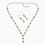 Peridot Silver Necklace Jewelry Sets