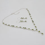 Peridot Silver Necklace Jewelry Sets