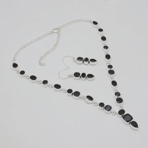Black onxy Silver Necklace Jewelry Sets