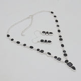 Black onxy Silver Necklace Jewelry Sets