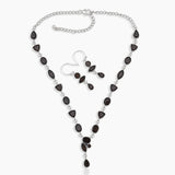Smoky Quartz Silver Necklace Jewelry Sets