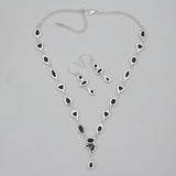 Smoky Quartz Silver Necklace Jewelry Sets