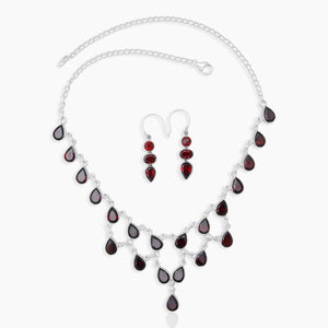 Natural Red Garnet Necklace Jewlery Sets