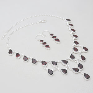 Natural Red Garnet Necklace Jewlery Sets