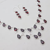 Natural Red Garnet Necklace Jewlery Sets