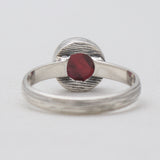 Natural Garnet Raw Silver Rings