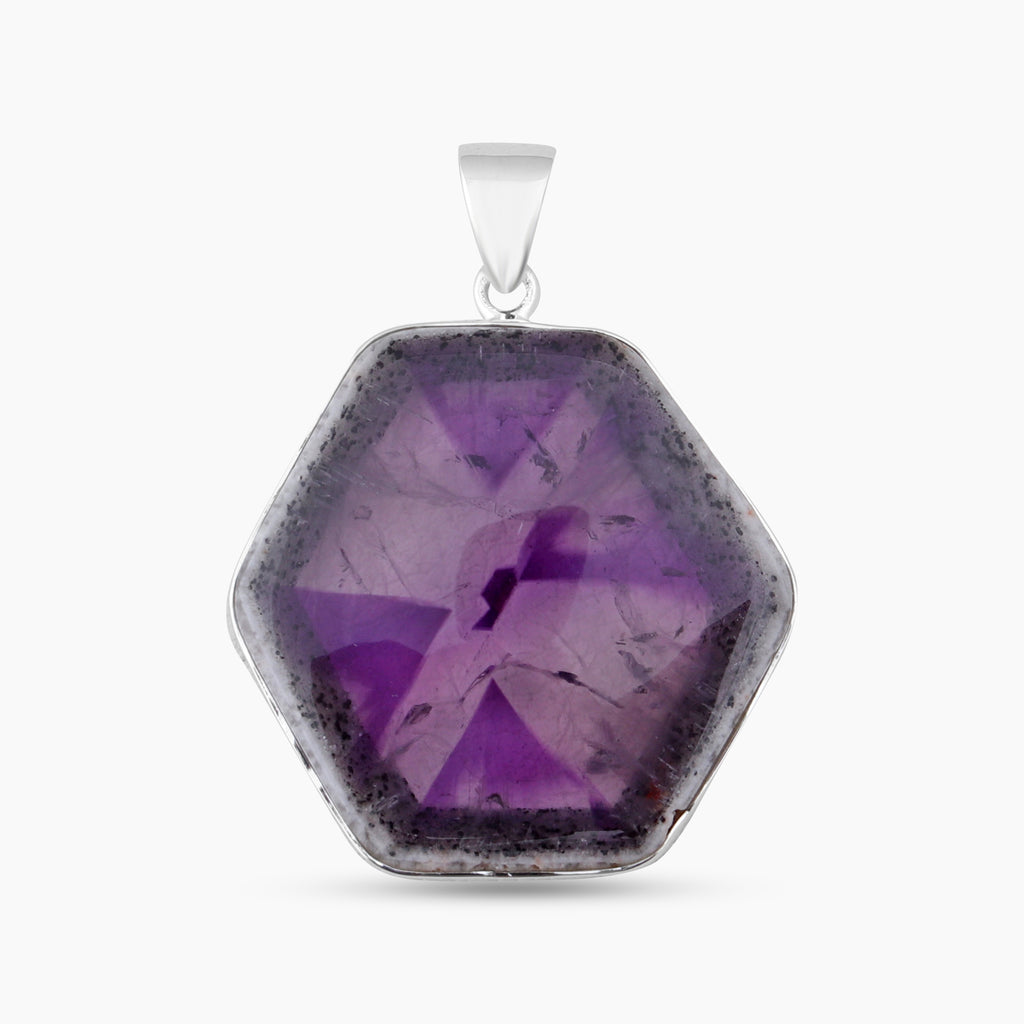 925 Silver Amethyst Crystal Quartz Pendants