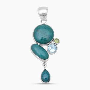 925 Sterling Silver Chrysocolla Pendants
