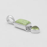 Green Prehnite Silver Pendants
