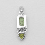 Green Prehnite Silver Pendants