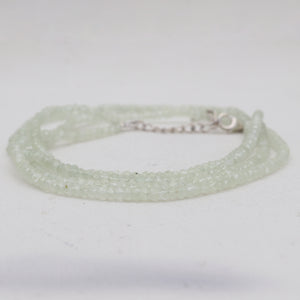 Prehnite Silver Beads Necklaces