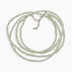 Prehnite Silver Beads Necklaces