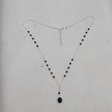 Natural Black Onyx Silver Necklace