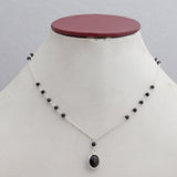 Natural Black Onyx Silver Necklace