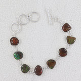 Ammolite Bracelet Sterling Silver Chain