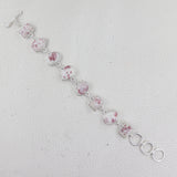 Thulite Sterling Silver Chain Bracelet