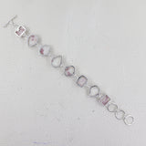 Thulite Sterling Silver Chain Bracelet