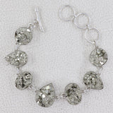 Natural Pyrite Gemstone Bracelet for Women 925 Sterling Silver