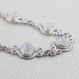 Rainbow Moonstone Bracelet for Women 925 Sterling Silver