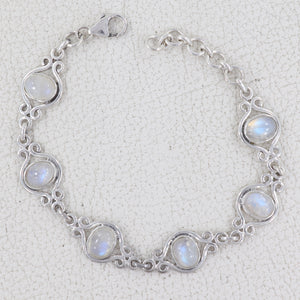 Rainbow Moonstone Silver Bracelets