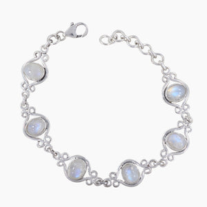 Rainbow Moonstone Silver Bracelets