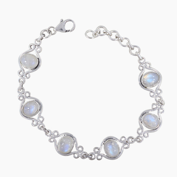 Rainbow Moonstone Silver Bracelets