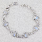 Rainbow Moonstone Bracelet for Women 925 Sterling Silver