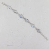 Rainbow Moonstone Bracelet for Women 925 Sterling Silver