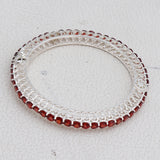 Natural Garnet Silver Bangle