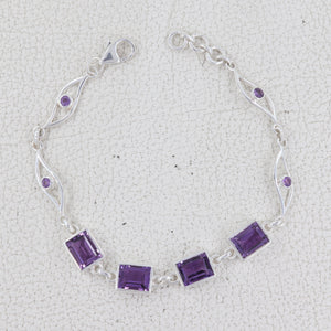 925 Sterling Silver Amethyst Bracelets