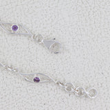 Amethyst Silver Chain Bracelet