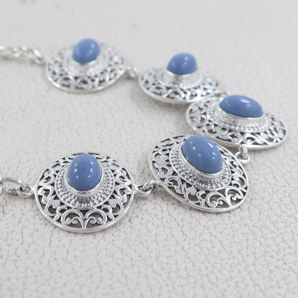925 Sterling Silver Blue Opal Bracelets