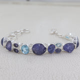 Tanzanite & Iolite 925 Silver Bracelet