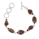 Ammolite Bracelet for Women with Sterling Silver Chain