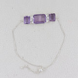 Amethyst Gemstone Sterling Silver Bracelet