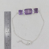 Amethyst Gemstone Sterling Silver Bracelet