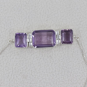 925 Sterling Silver Amethyst Bracelet