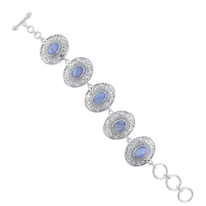 Blue Lace Agate Silver Bracelets